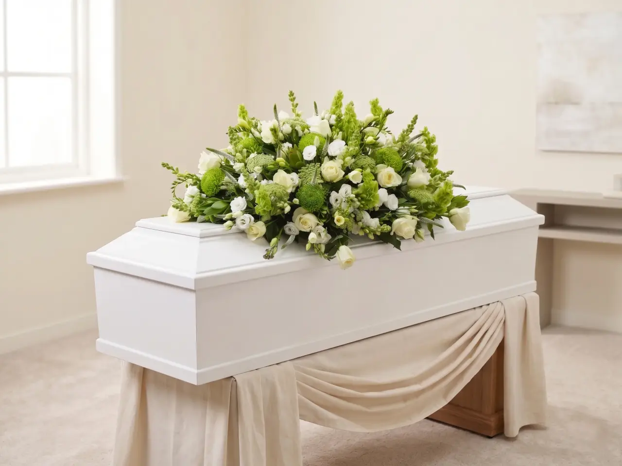 Rouwstuk verse witte rozen bloemen bestellen